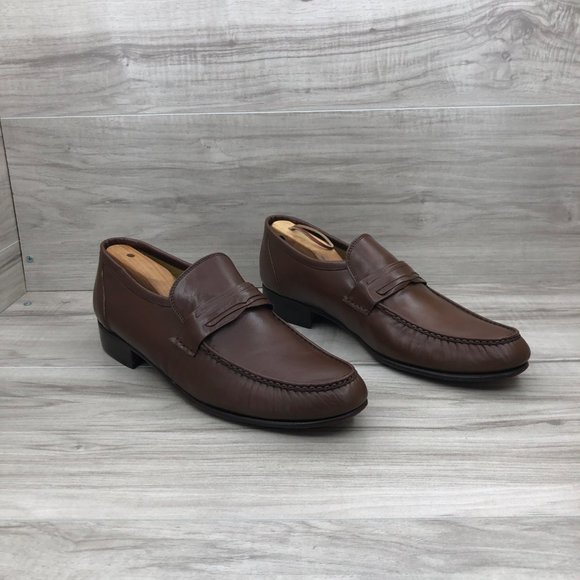 Foleys Savile Row Loafers Mens 10N Brown Leather Slip On Shoes main image 5